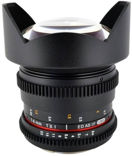 Obiettivo samyang 14mm ed - 14mm, t3.1